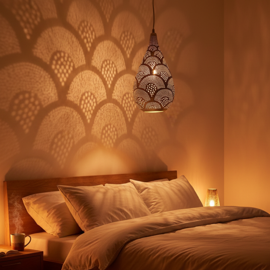 Radiant Nest: Hand-Woven Mesh Pendant Light