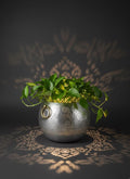 handcrafted illuminated metal planter
